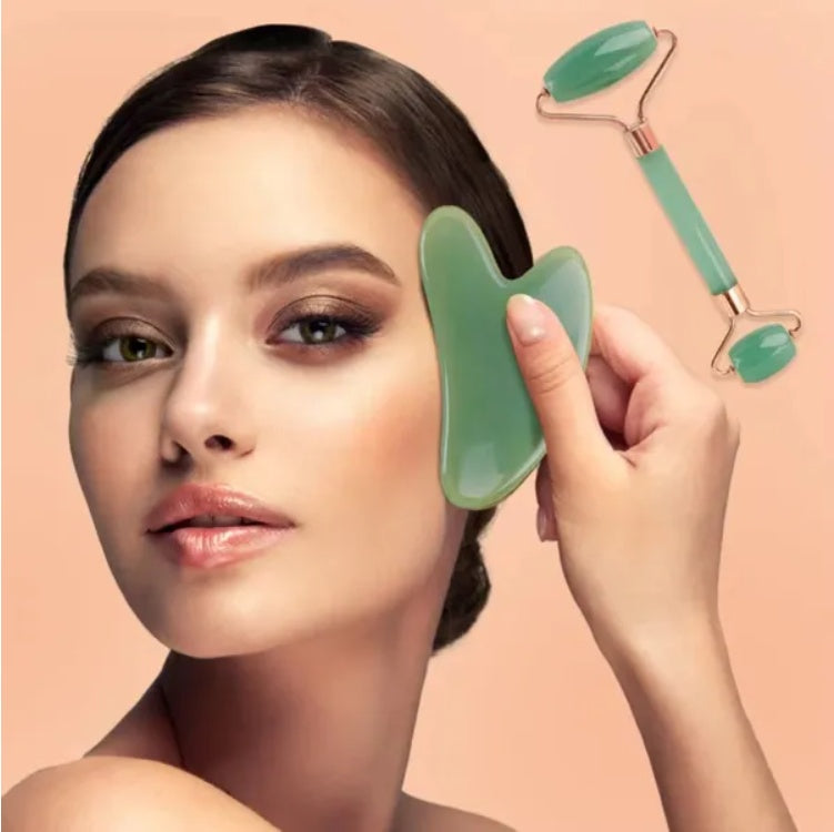 JadeSculpt gua sha massage stone set, 2 pieces